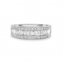 Baguette & brilliant cut diamond dress ring in 18ct white gold, 1151