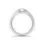 Brilliant cut diamond semi-rubover set solitaire ring in platinum, 1343