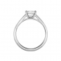 Cushion cut diamond claw set solitaire ring in platinum, 1329