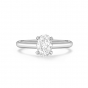 Oval cut diamond claw set solitaire ring in platinum, 1331