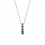 Sapphire & diamond tapered drop pendant in 18ct white gold, 2158