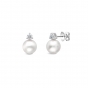 Akoya cultured pearl & diamond earrings in 18ct white gold, 2941