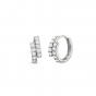 Diamond set staggered hoop earrings in 18ct white gold, 5070