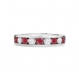 Ruby & diamond channel set half eternity ring in 18ct white gold, 5511