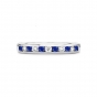 Sapphire & diamond channel set half eternity ring in 18ct white gold, 60