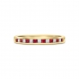 Ruby & diamond channel set half eternity ring in 18ct yellow gold, 998
