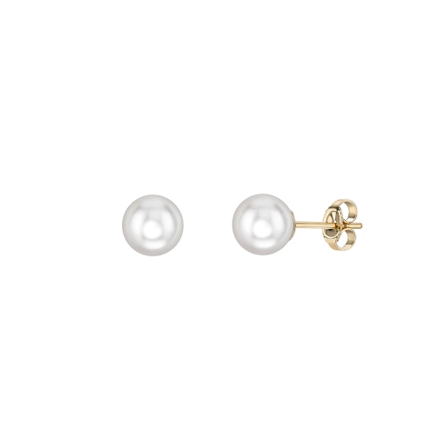 Akoya cultured pearl stud earrings in 18ct yellow gold, 1298