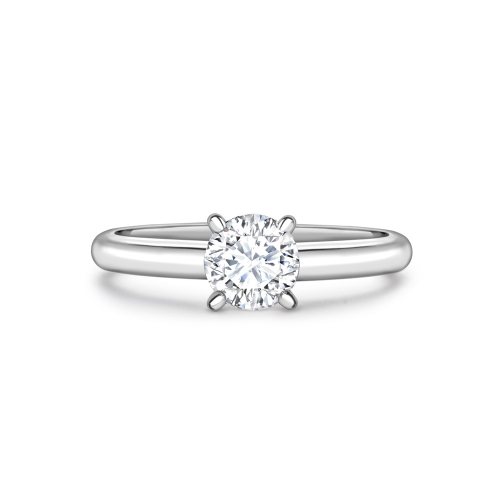 Brilliant cut diamond four claw solitaire ring in platinum, 1408