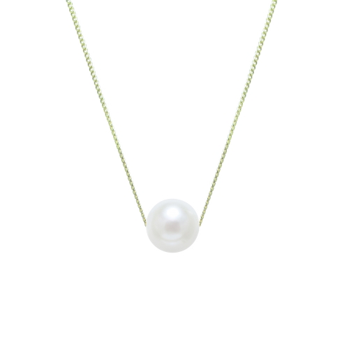 Freshwater cultured pearl slider pendant in 9ct yellow gold, 1507,  [product_GENDER]
