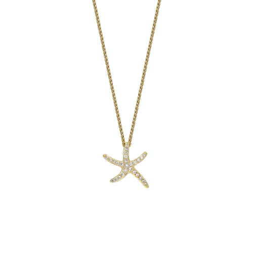 Diamond set small starfish pendant in 18ct yellow gold, 2417