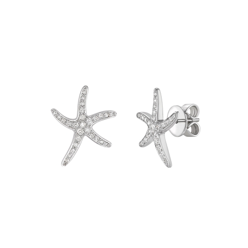 Diamond set starfish earrings in 18ct white gold, 2421