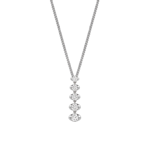 Brilliant cut diamond articulated drop pendant in 18ct white gold, 2554