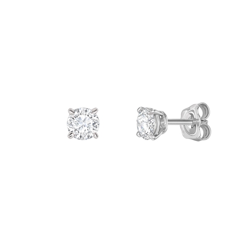 Brilliant cut diamond claw set stud earrings in 18ct white gold, 415