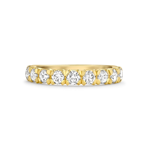 Brilliant cut diamond wing claw set eternity ring in 18ct yellow gold , 838