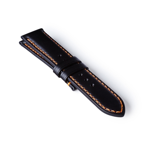 Bremont Black & Orange Leather Strap - 22mm, BRS8