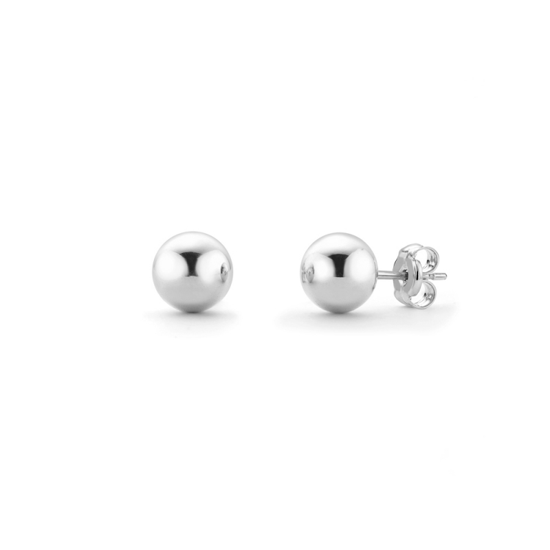 18ct white gold round ball stud earrings, 2330