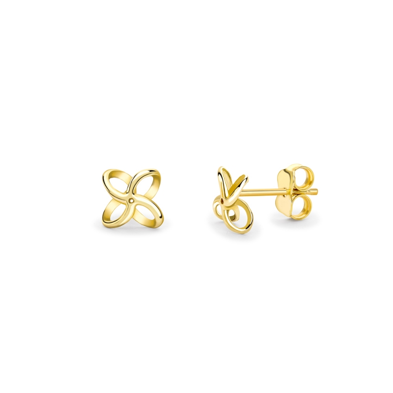 9ct yellow gold pinwheel stud earrings, 2900