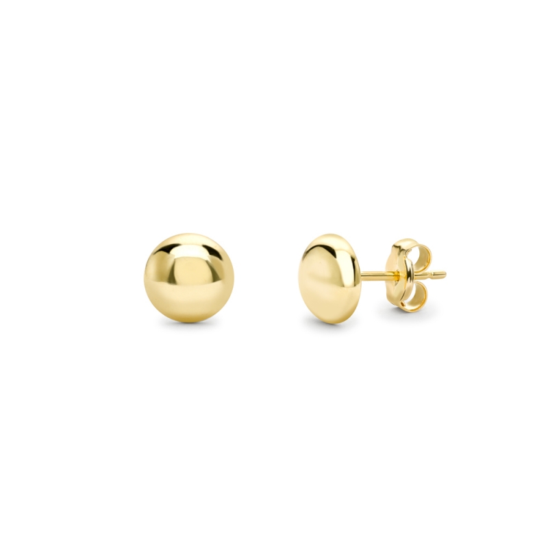 9ct yellow gold small button shaped polished stud earrings, 2969