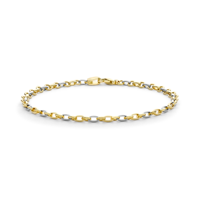 18ct white & yellow gold linked bracelet, 793
