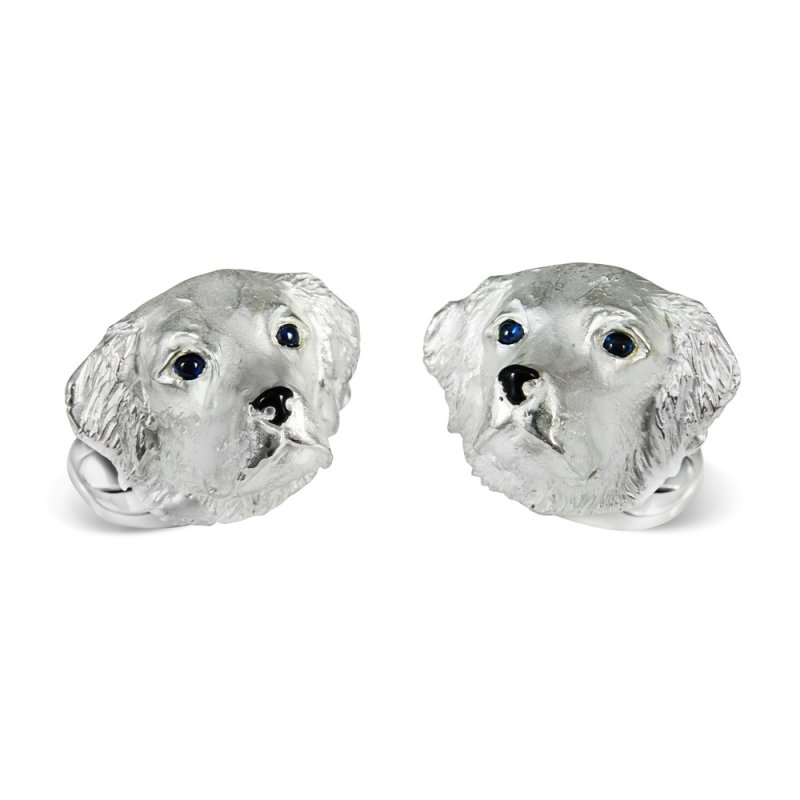 Deakin & Francis Sterling Silver Retriever Dog Cufflinks, DF136
